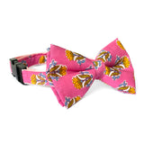 Floral Dog Bow Tie Collar - Pink -Heritage Collection