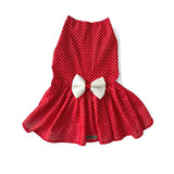 Retro Polka Dog Dress - Red