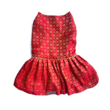 Brocade Silk Wedding/Festive Dog Dress - Red thatdogintuxedo