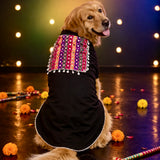 Rangilo Raas Garba/Navratri Festive Dog Sherwani - Black Multicolour