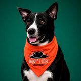 Daddy's Boss Fathers Day Dog Embroidered Bandana