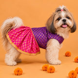 Shubhotsav Brocade Silk Dog Dress - Jamuni (Purple/Pink)