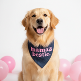 Mama's Bestie Embroidered Dog Bandana