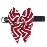 Chevron Sailor Bow Tie with Collar - Red