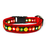 Festive Garba Dog Multicolor Collar - Red thatdogintuxedo