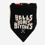 Balls Bones and Bitches Dog Embroidered Bandana