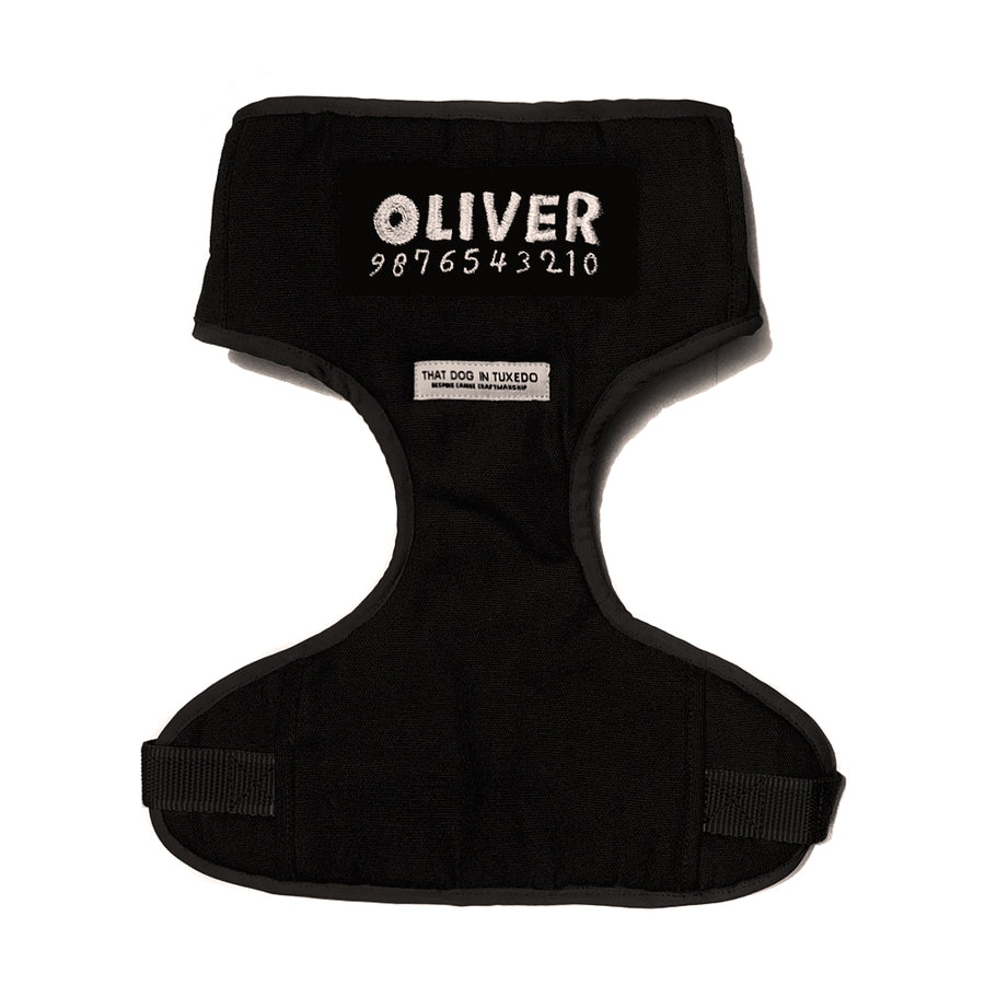 Body Mesh Dog Harness with Identification Patch - Black thatdogintuxedo