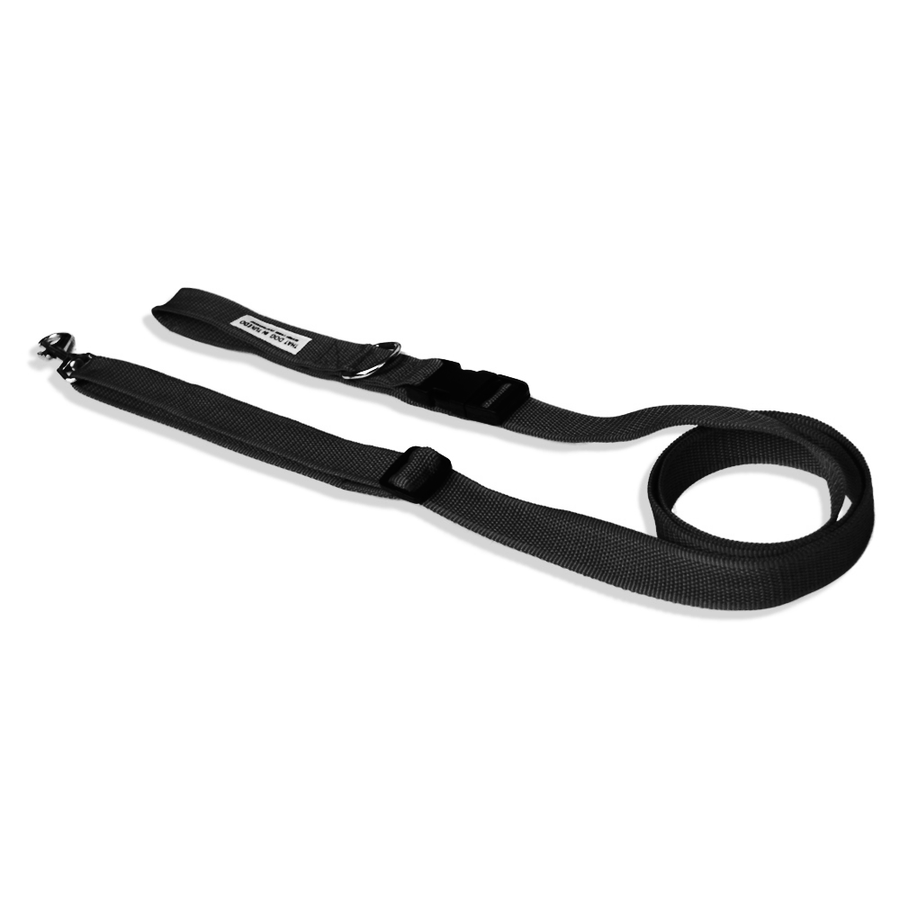 TDIT Adjustable Nylon Dog Leash - Deep Black thatdogintuxedo