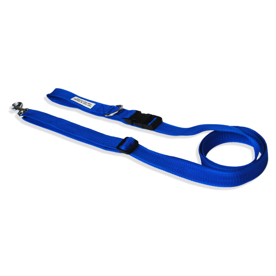 TDIT Adjustable Nylon Dog Leash - Royal Blue thatdogintuxedo