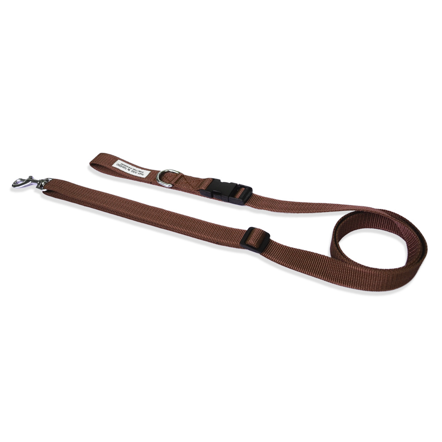 TDIT Adjustable Nylon Dog Leash - Mountain Brown thatdogintuxedo