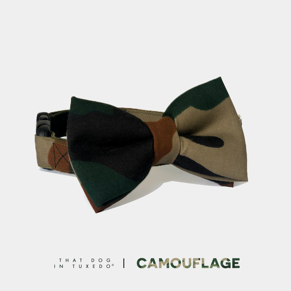 Camouflage Dog Bow Tie Collar thatdogintuxedo