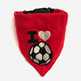 I heart Football Dog Emroidered Bandana