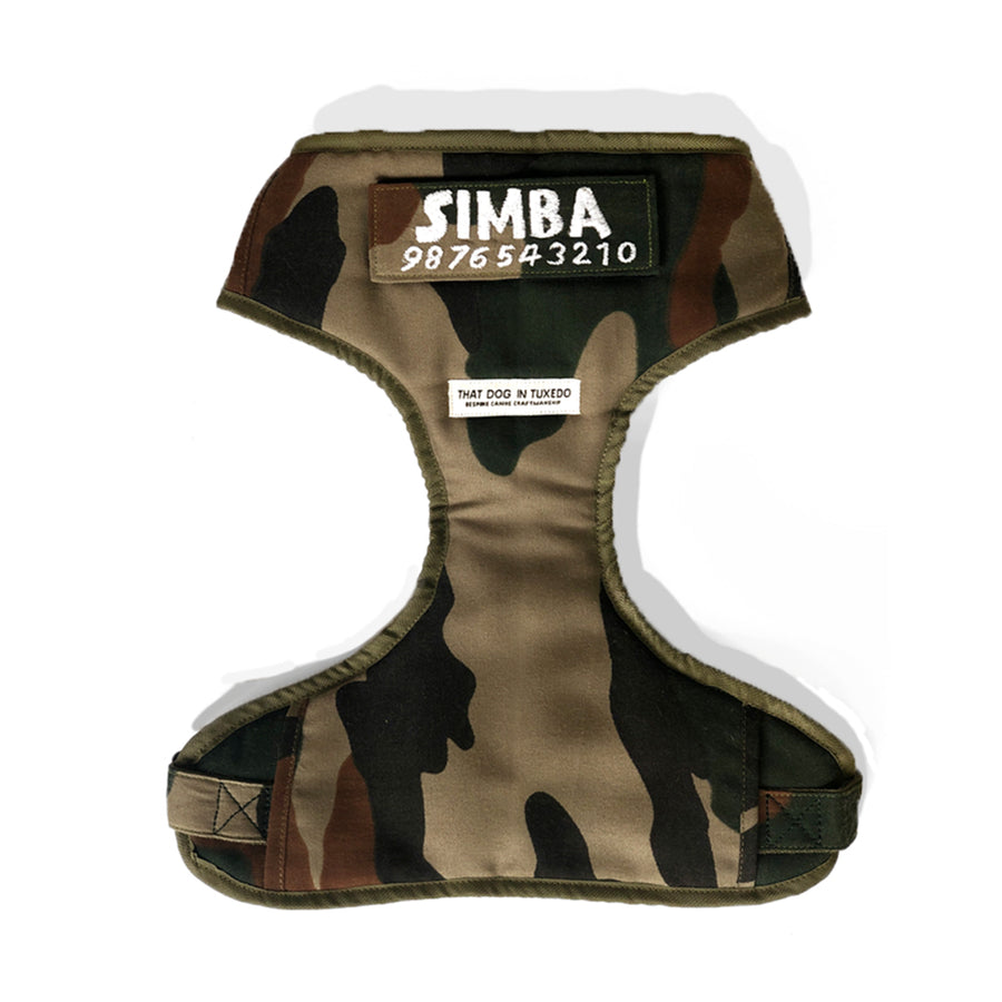 Body Mesh Dog Harness with Identification Patch - Camouflage thatdogintuxedo