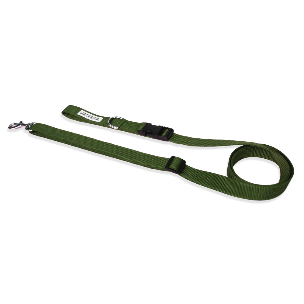 TDIT Adjustable Nylon Dog Leash - Forest Green thatdogintuxedo