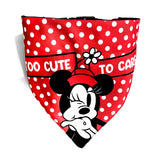 TDIT X Disney Minnie Mouse Reversible Dog Bandana with collar That Dog In Tuxedo