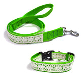 Dog Lace Collar and Leash Set - Green