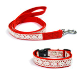 Dog Lace Collar and Leash Set - RED
