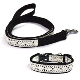 Dog Lace Collar and Leash Set - BLACK