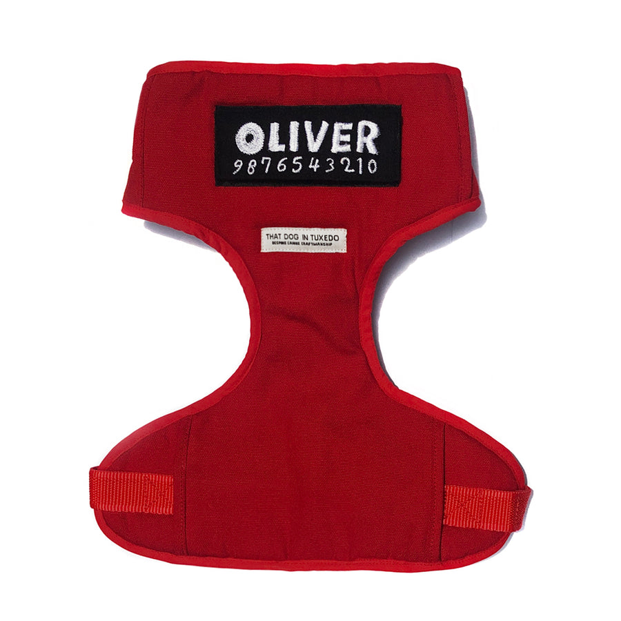 Body Mesh Dog Harness with Identification Patch - Red thatdogintuxedo