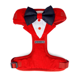 Tuxedo Dog Body Mesh Harness - RED