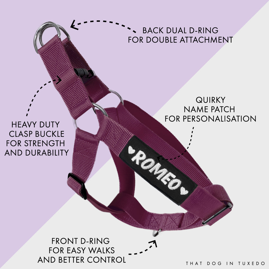 Easy Walk Step-In Name Harness - Wine thatdogintuxedo