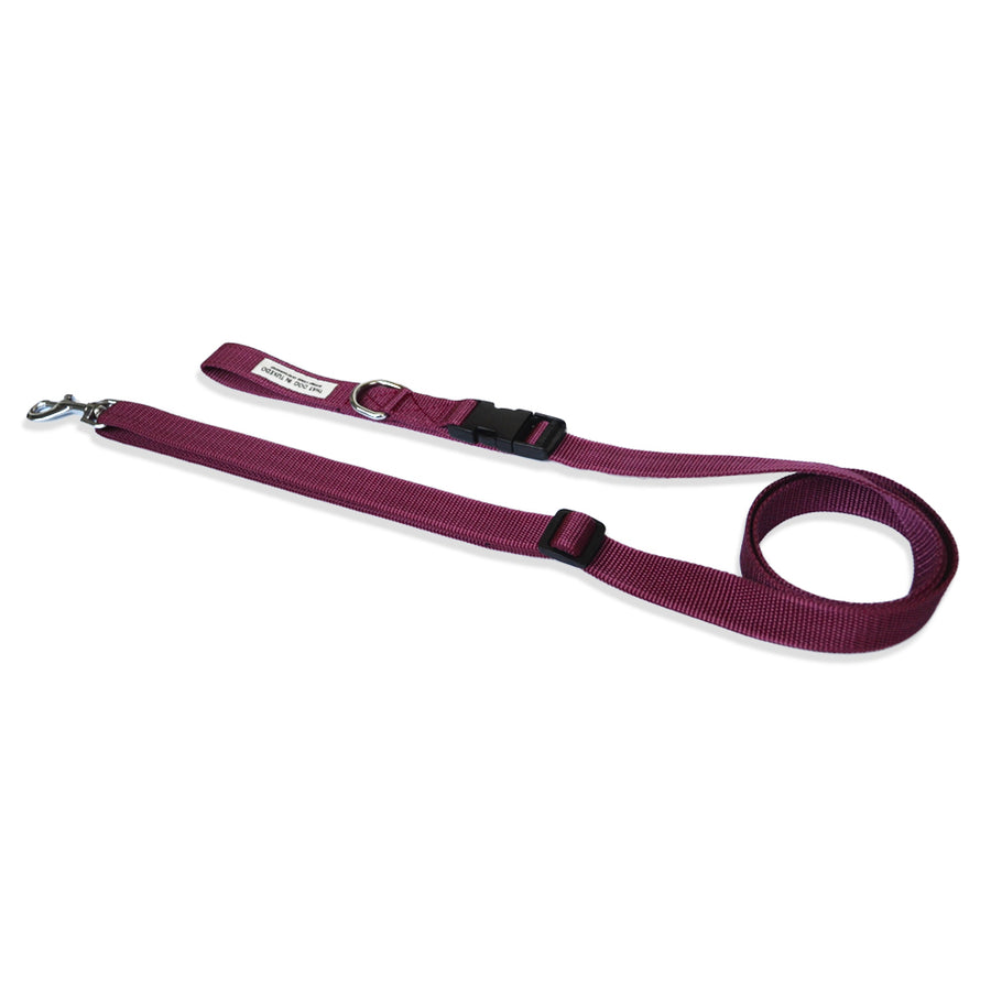 TDIT Adjustable Nylon Dog Leash - Wine thatdogintuxedo