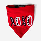 XOXO Valentines Day Embroidered Dog Bandana